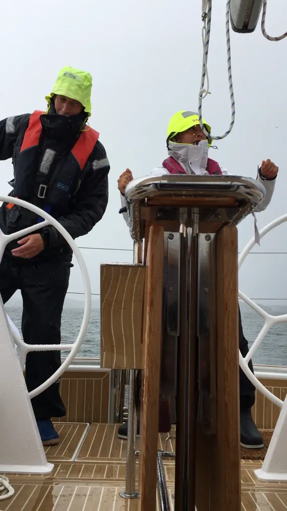 Me and Charlotte dancing on s/y Charlotte, Hanse 388