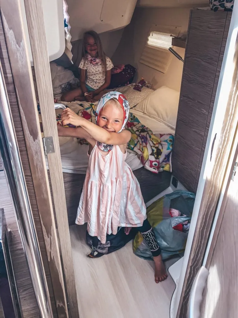 Little L's and M's cabin. Hanse 388 interior, aft cabin.