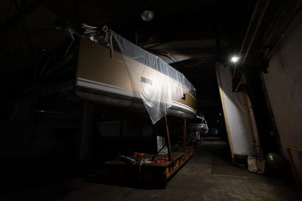HanseYachts Hanse 388 s/y Charlotte in her winter storage.