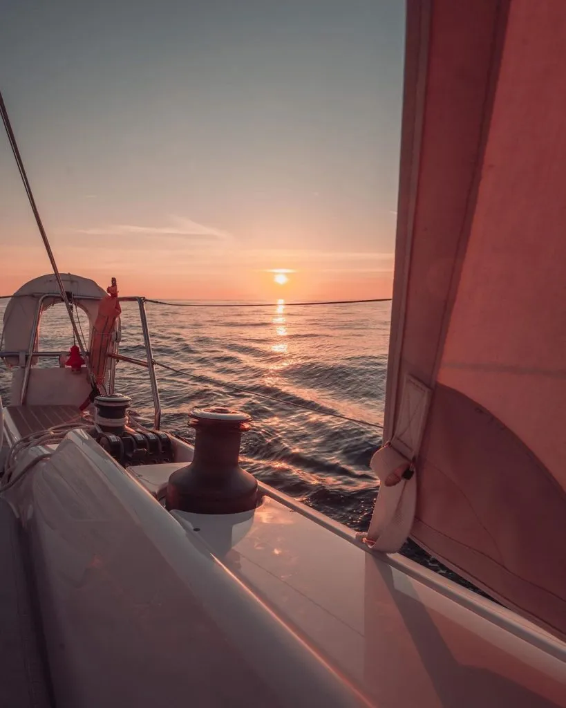 Sunset while sailing to Hel.