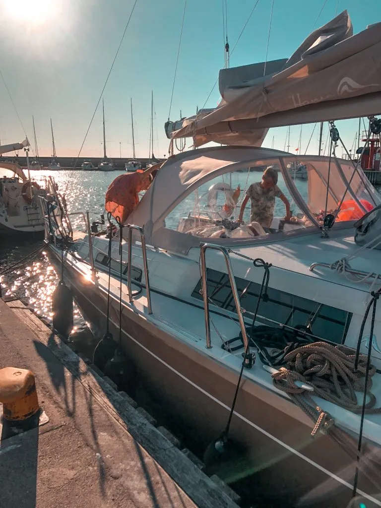 Hanse 388 s/y Charlotte moored in Hel, Poland.