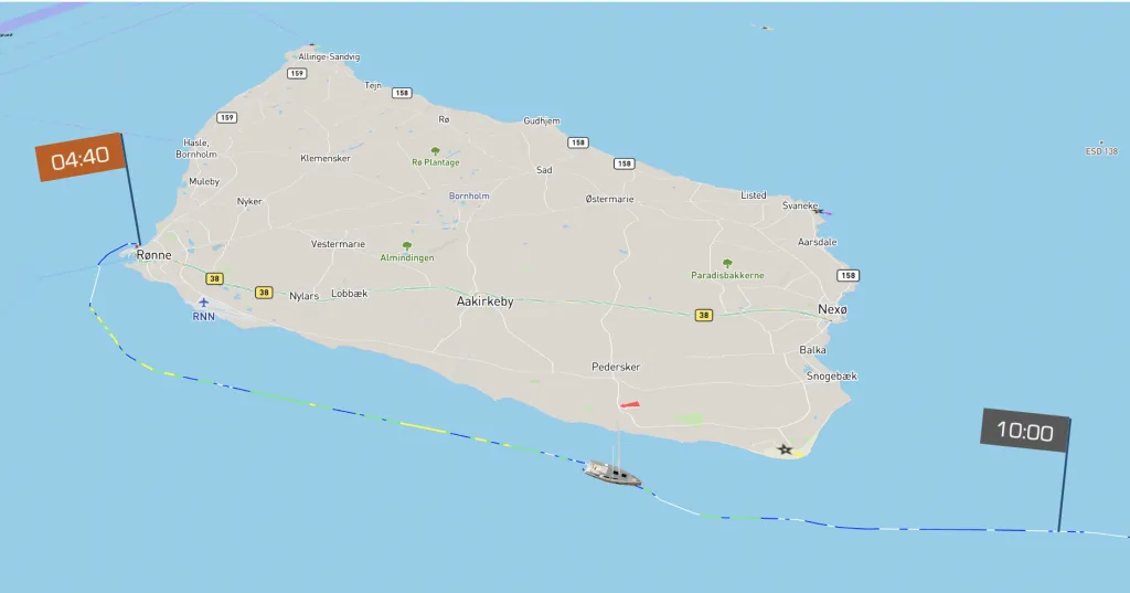 Charlotte sailing track from Rønne