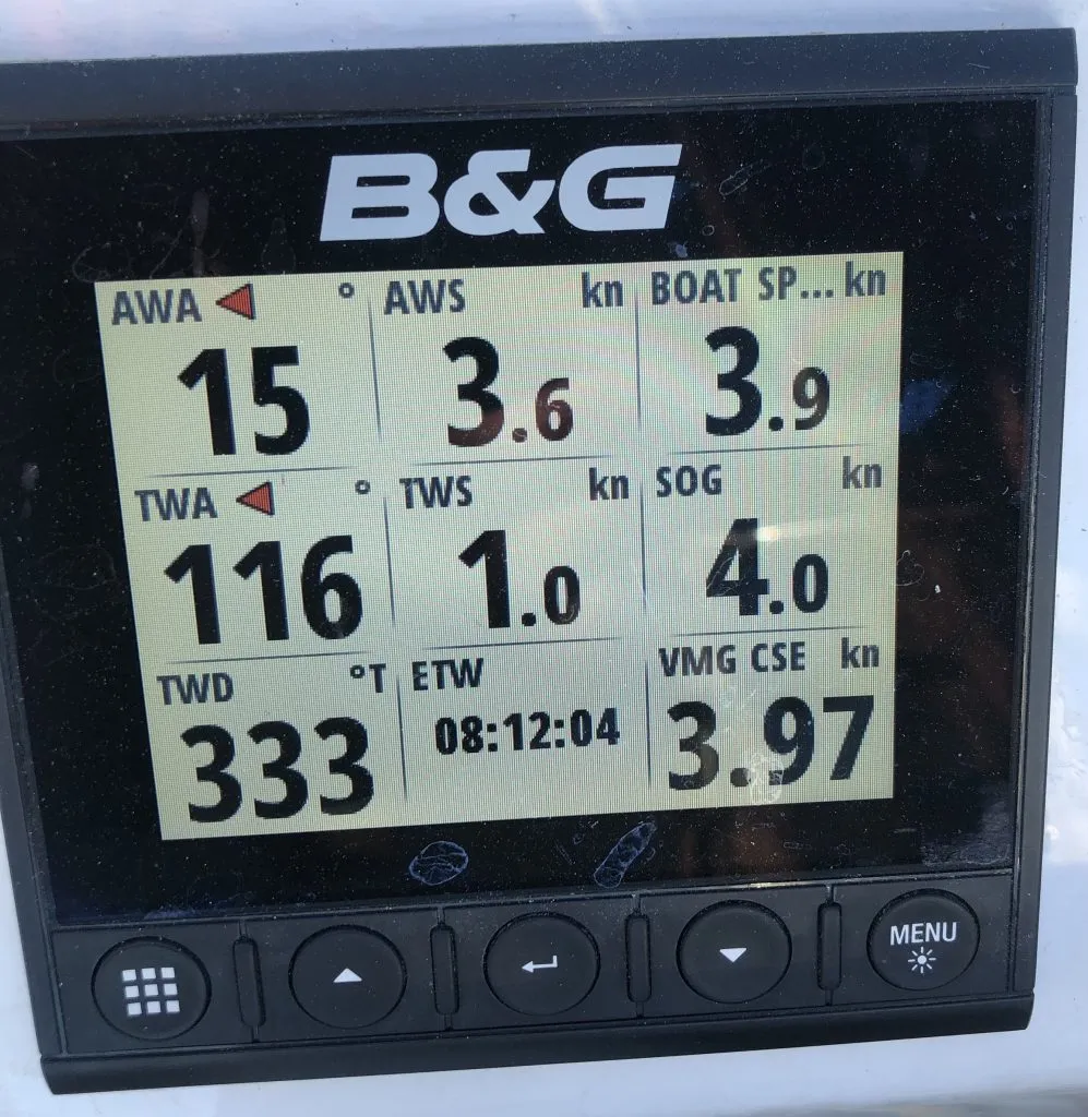 Hanse 388 motoring speed 4.0 knots at 1500 rpm