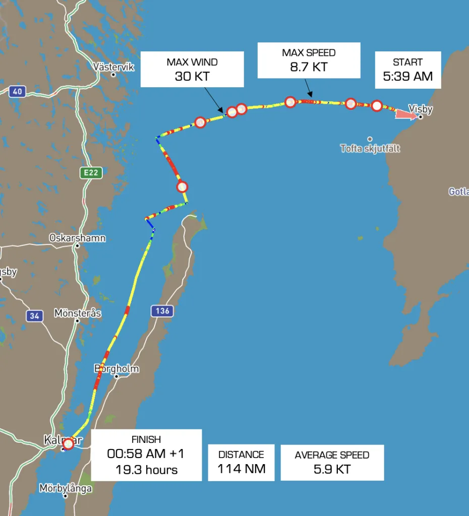 s/y Charlotte Hanse 531 from Visby to Kalmar